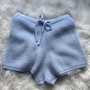 WHITE FOX RIBBED KNIT HIGH RISE SWEATER SHORTS